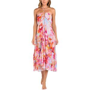 L’Agence Womens  Cheri Soft Cloud Bandeau Midi Dress, White